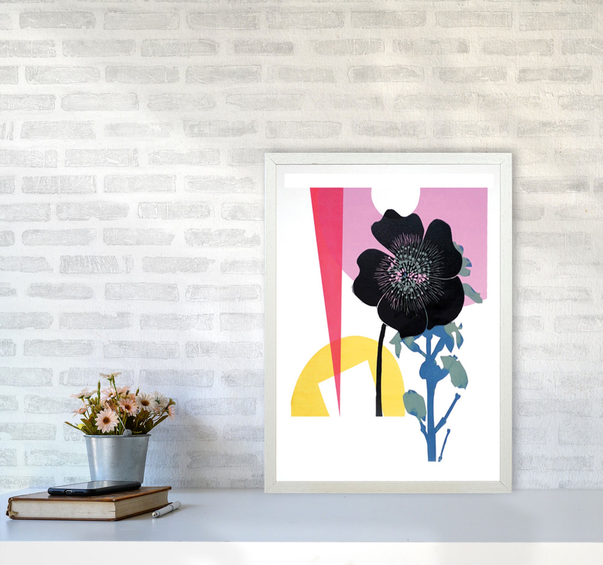 Rananculus Acris Art Print by Kate Heiss A2 Oak Frame