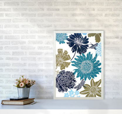 CottageGarden 9 postcard Art Print by Kate Heiss A2 Oak Frame