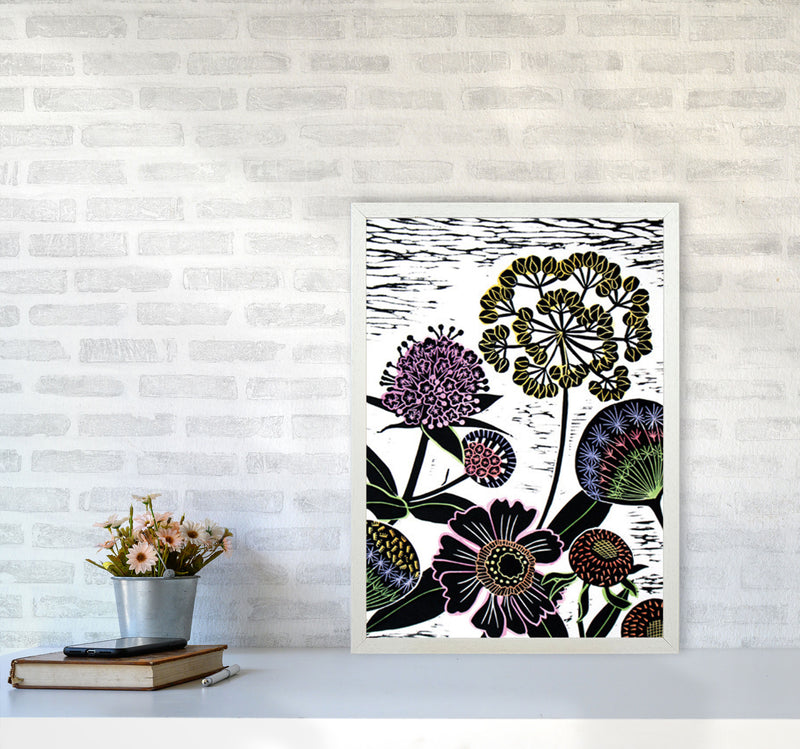Autumn Seeds Art Print by Kate Heiss A2 Oak Frame