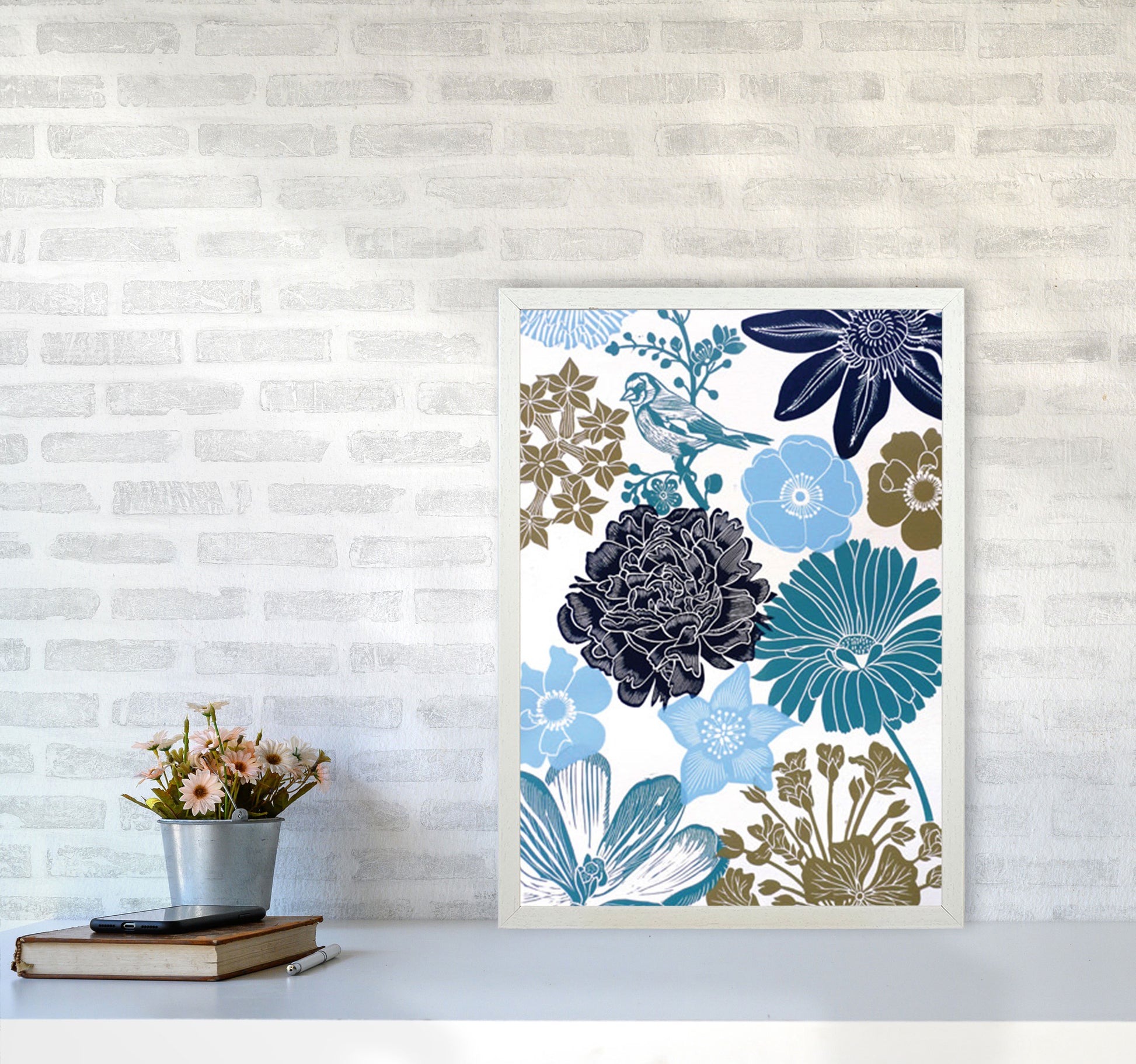 Cottage Garden 8 Art Print by Kate Heiss A2 Oak Frame