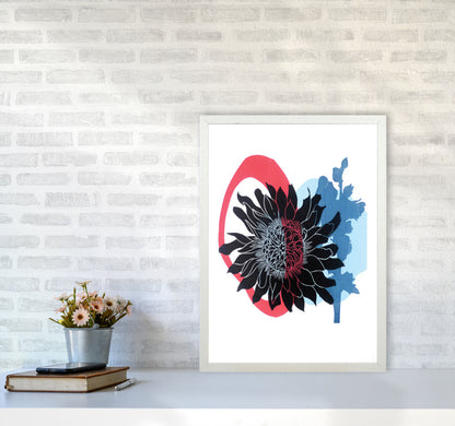 Dahlia PLpostcard Art Print by Kate Heiss A2 Oak Frame