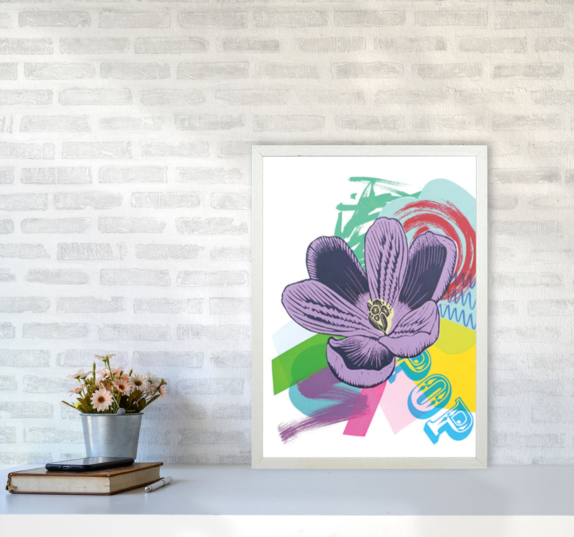 Crocus 1 Series 1 Art Print by Kate Heiss A2 Oak Frame