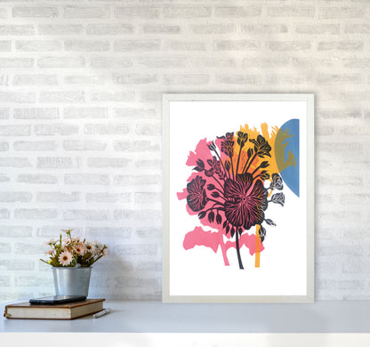 Geranium Art Print by Kate Heiss A2 Oak Frame