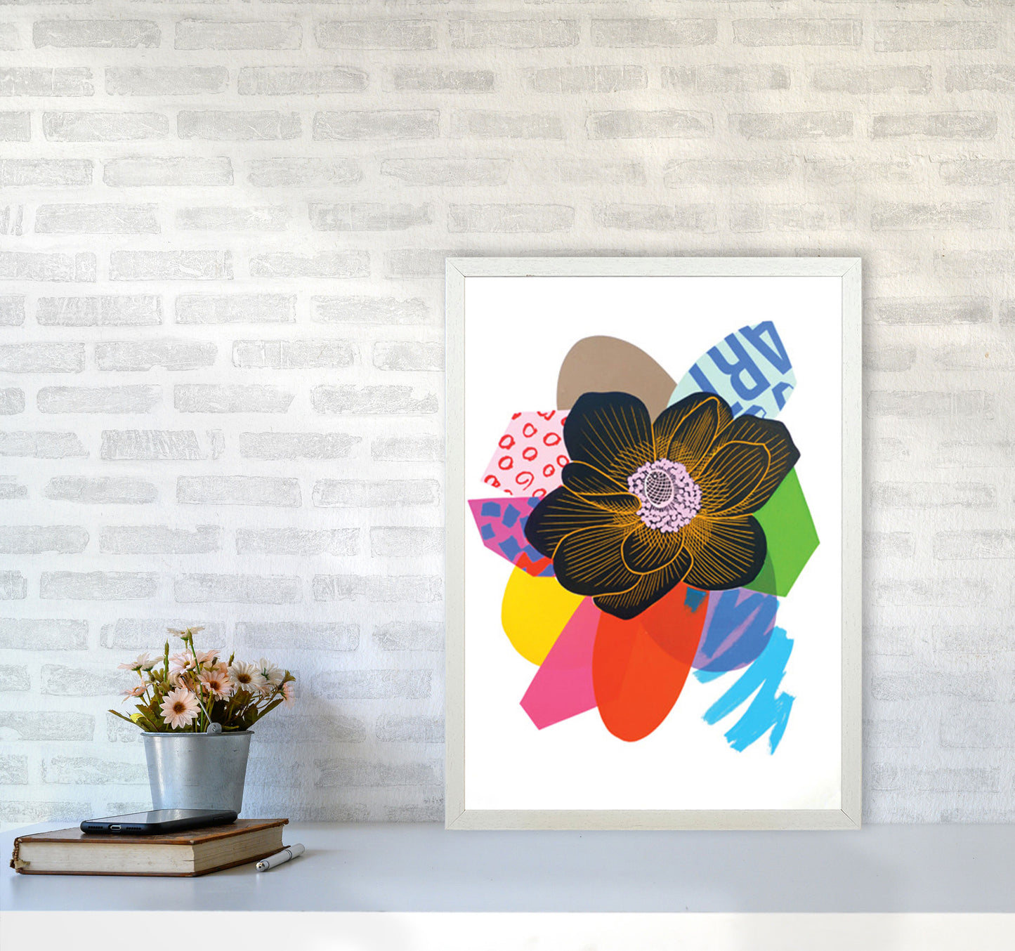 Anemone 1 Series 2 Art Print by Kate Heiss A2 Oak Frame