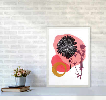 Calendula Officinalis postcard Art Print by Kate Heiss A2 Oak Frame