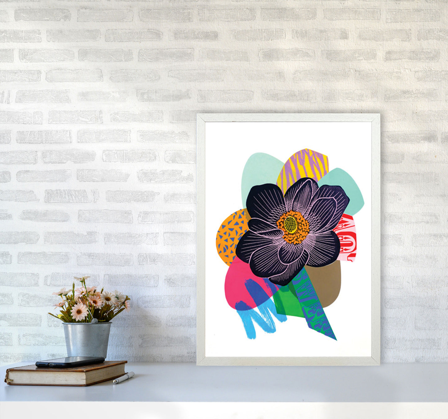 Anemone 2 Series 2 Art Print by Kate Heiss A2 Oak Frame