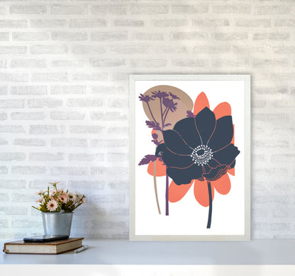 Anemone Coronaria Art Print by Kate Heiss A2 Oak Frame