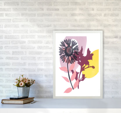 Gaillardia postcard Art Print by Kate Heiss A2 Oak Frame