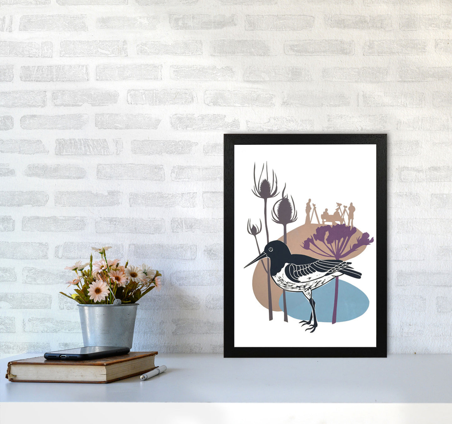 Birdwatchers Art Print by Kate Heiss A3 White Frame