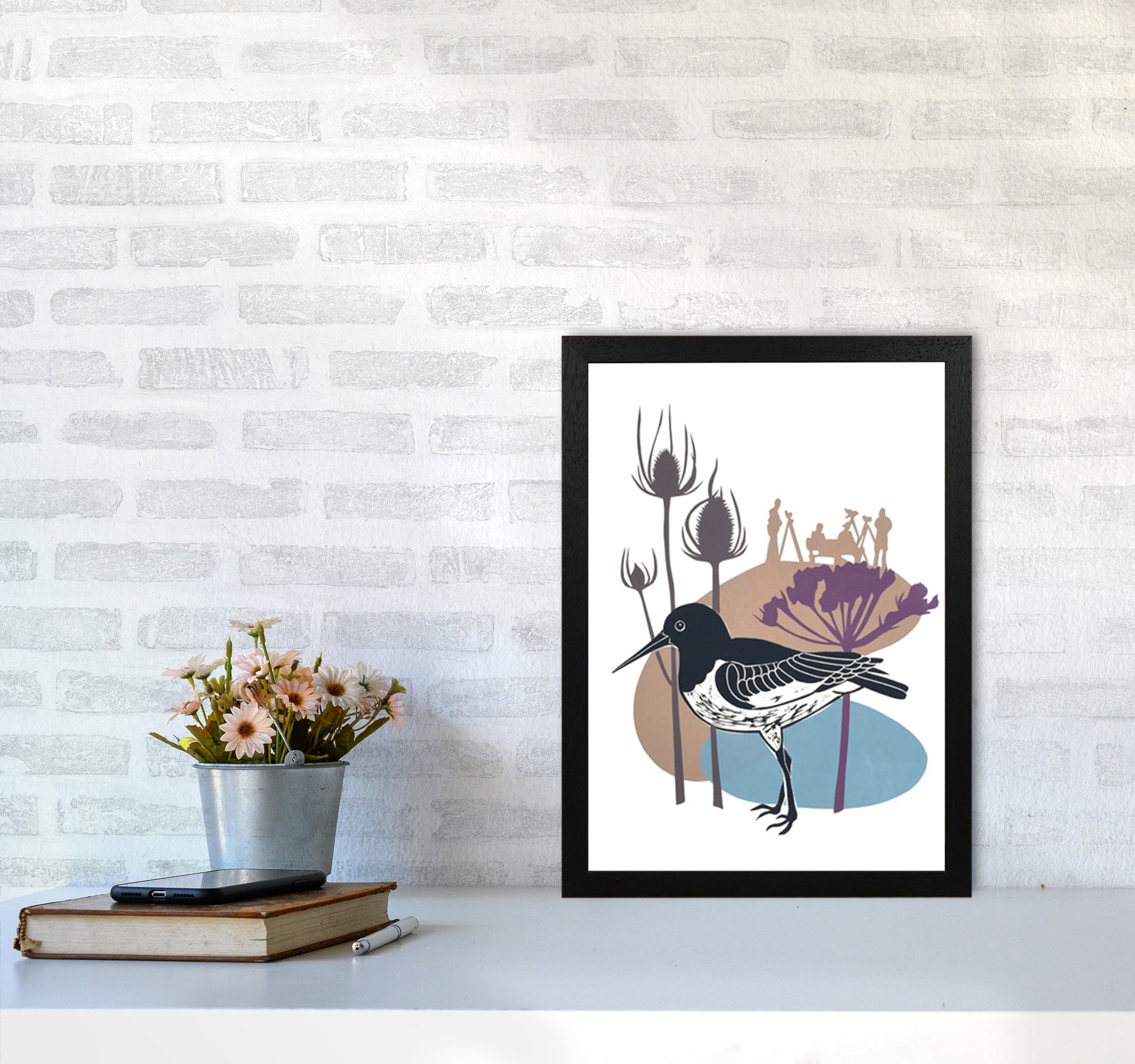 Birdwatchers Art Print by Kate Heiss A3 White Frame