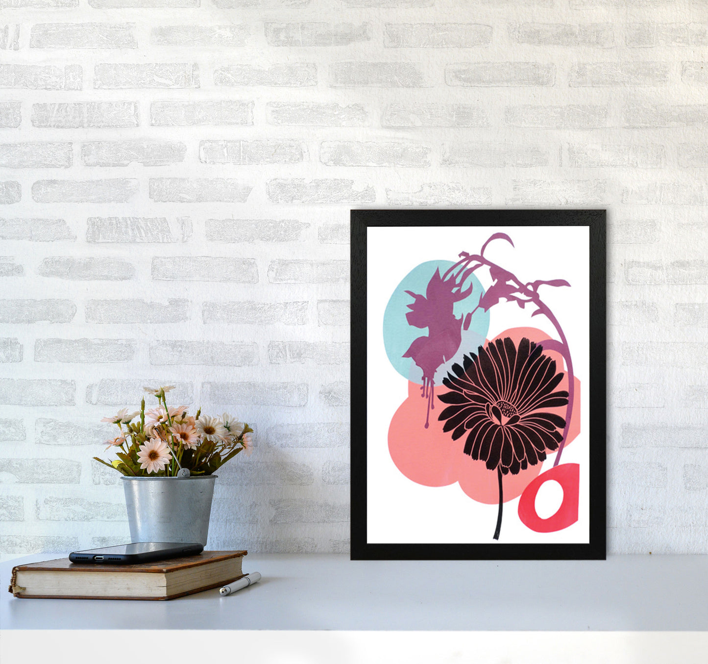 Fuschia Art Print by Kate Heiss A3 White Frame