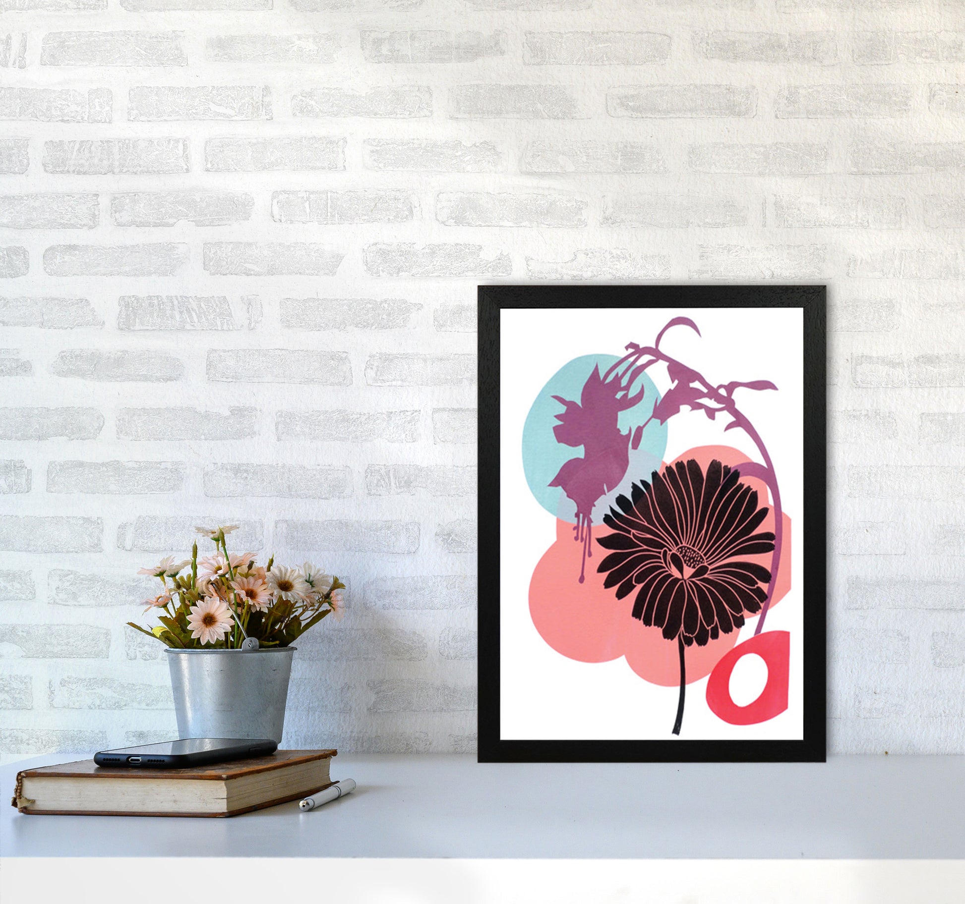 Fuschia Art Print by Kate Heiss A3 White Frame