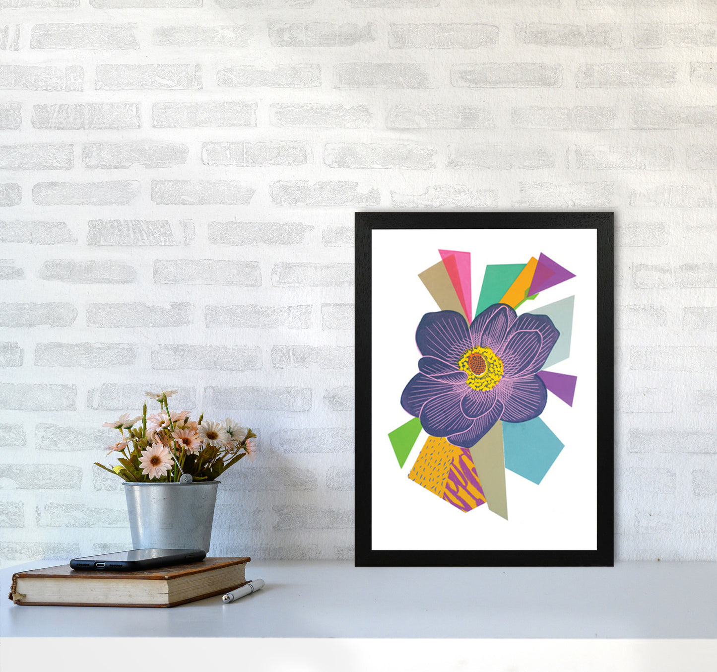 Anemone1 Series 1 Art Print by Kate Heiss A3 White Frame