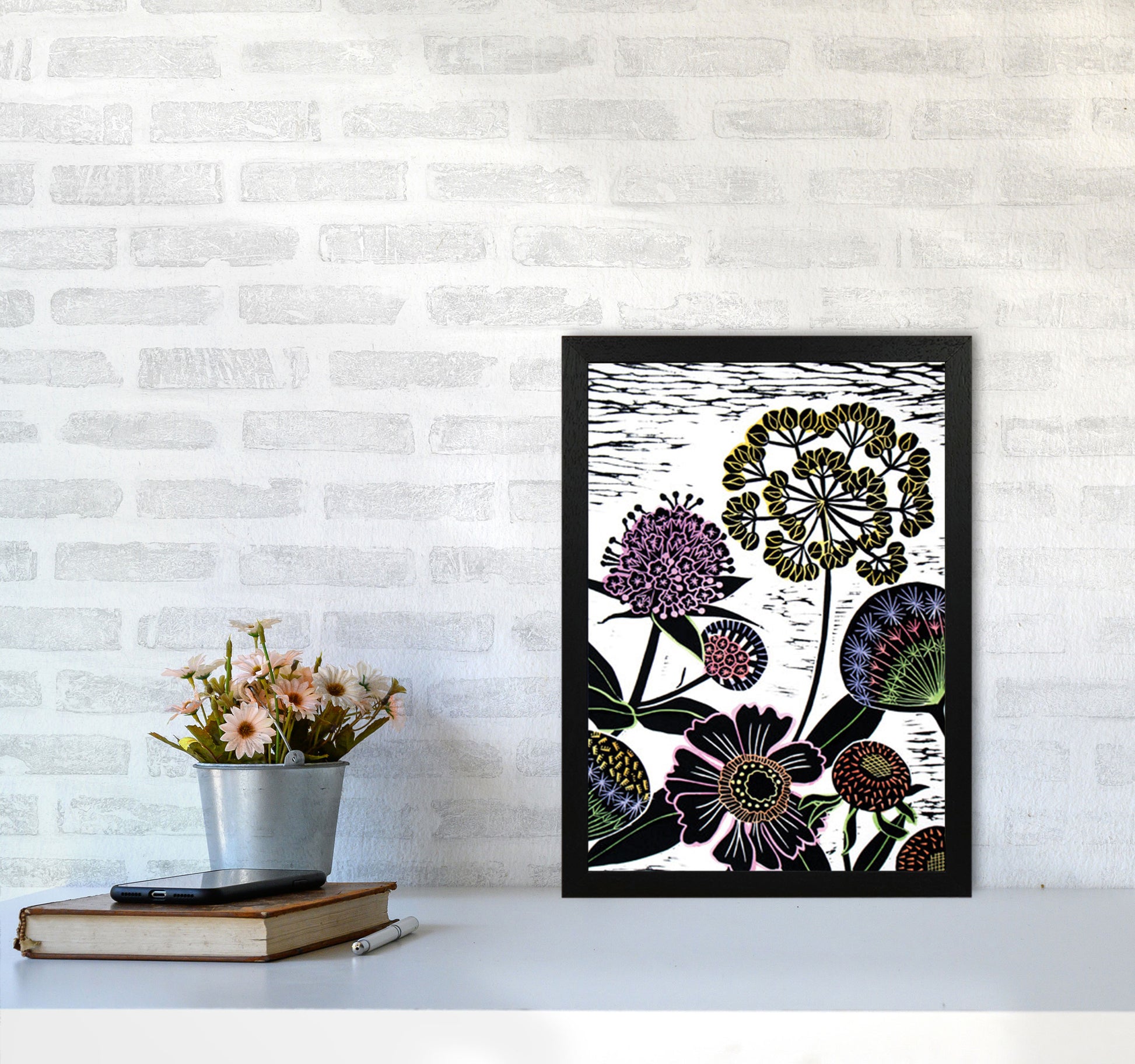 Autumn Seeds Art Print by Kate Heiss A3 White Frame
