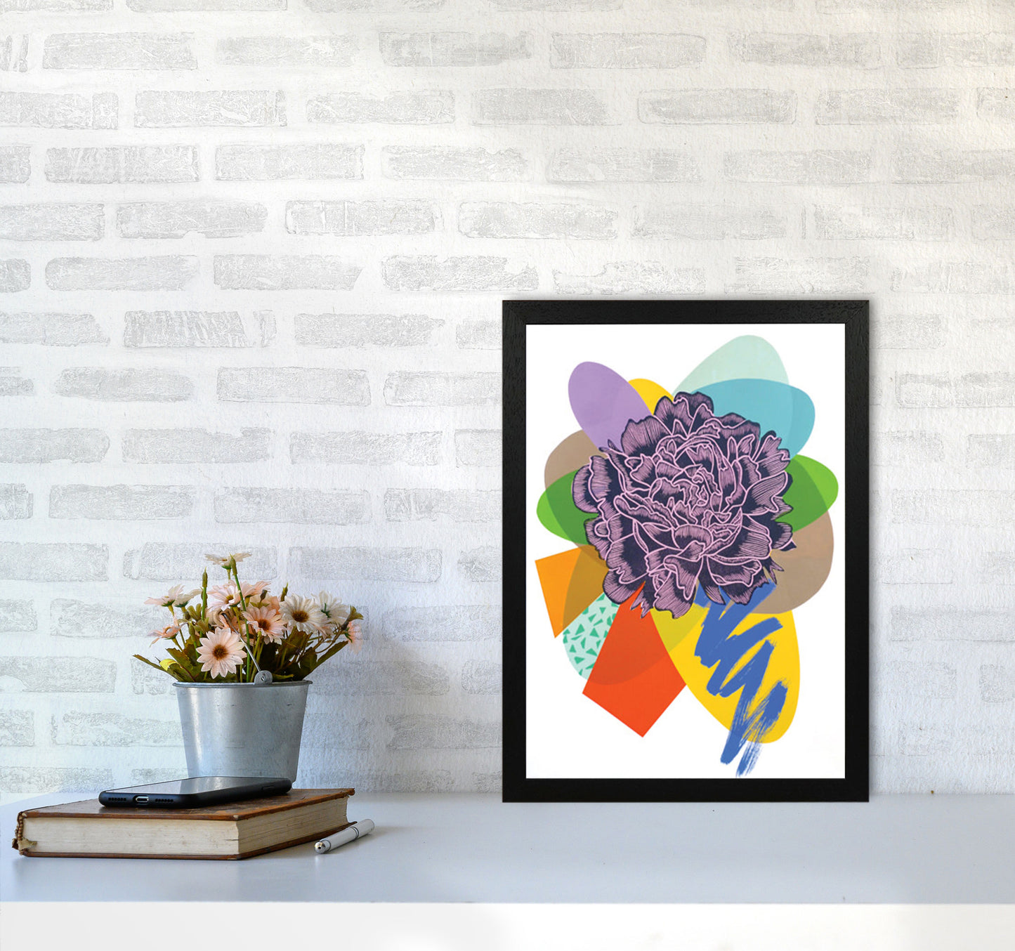Peony 4 Series 1 Art Print by Kate Heiss A3 White Frame