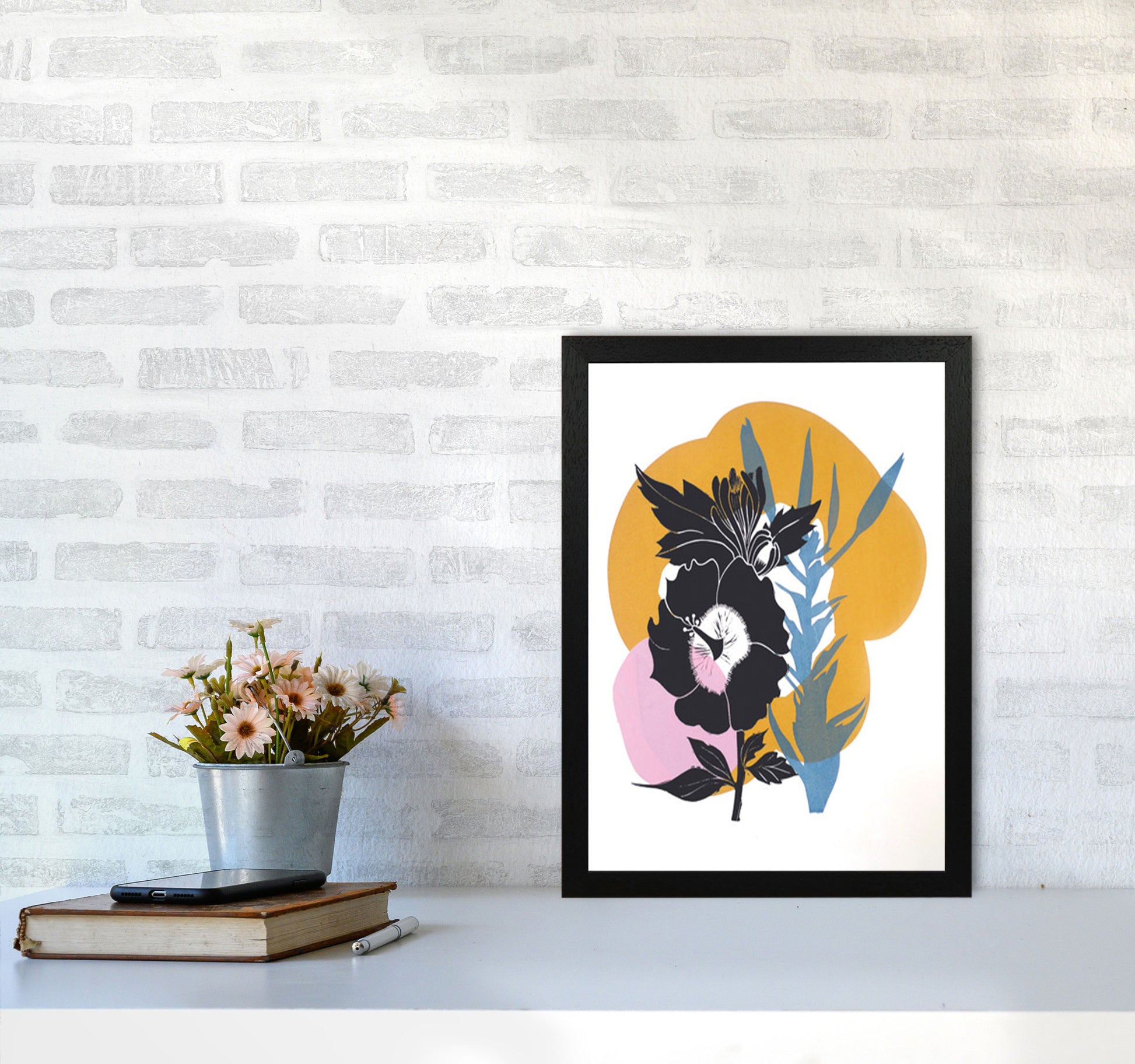 Hibiscus Art Print by Kate Heiss A3 White Frame