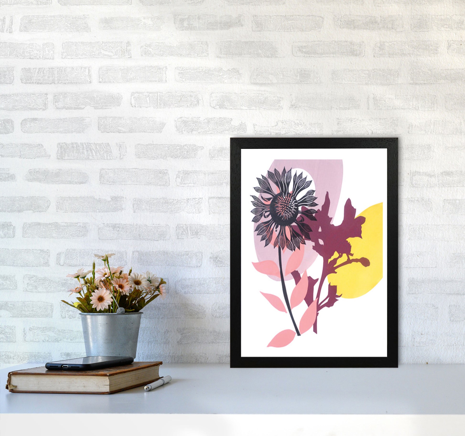 Gaillardia postcard Art Print by Kate Heiss A3 White Frame