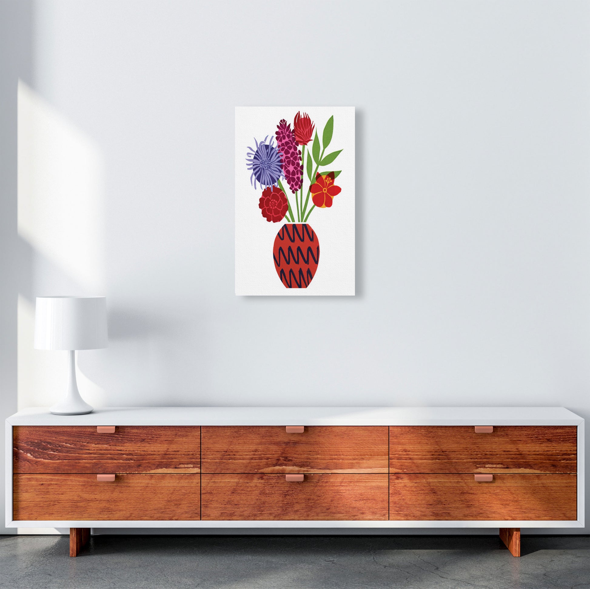 Zig Zag Vase Art Print by Kate Heiss A3 Canvas