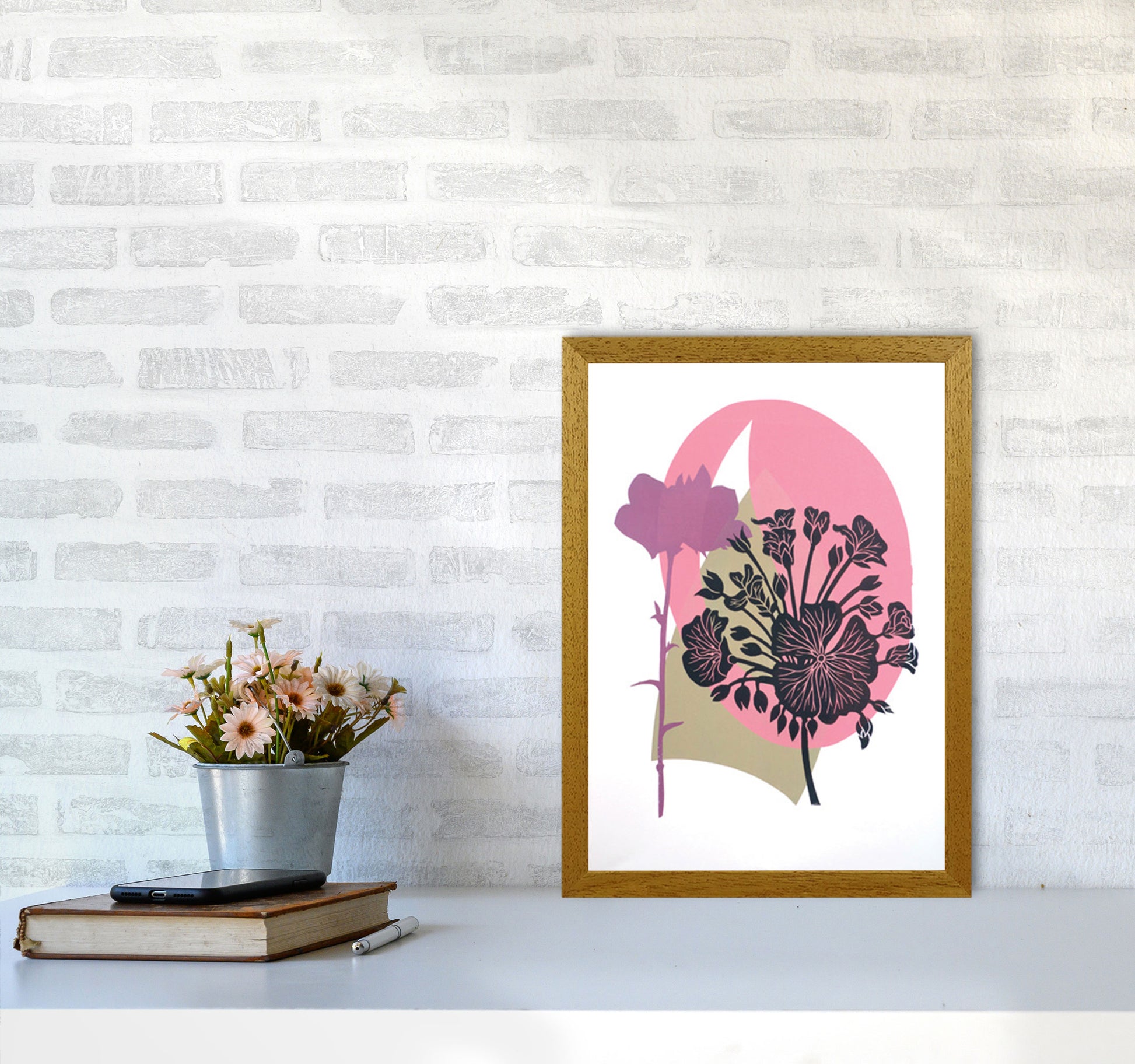 Geranium & Campanula Art Print by Kate Heiss A3 Print Only