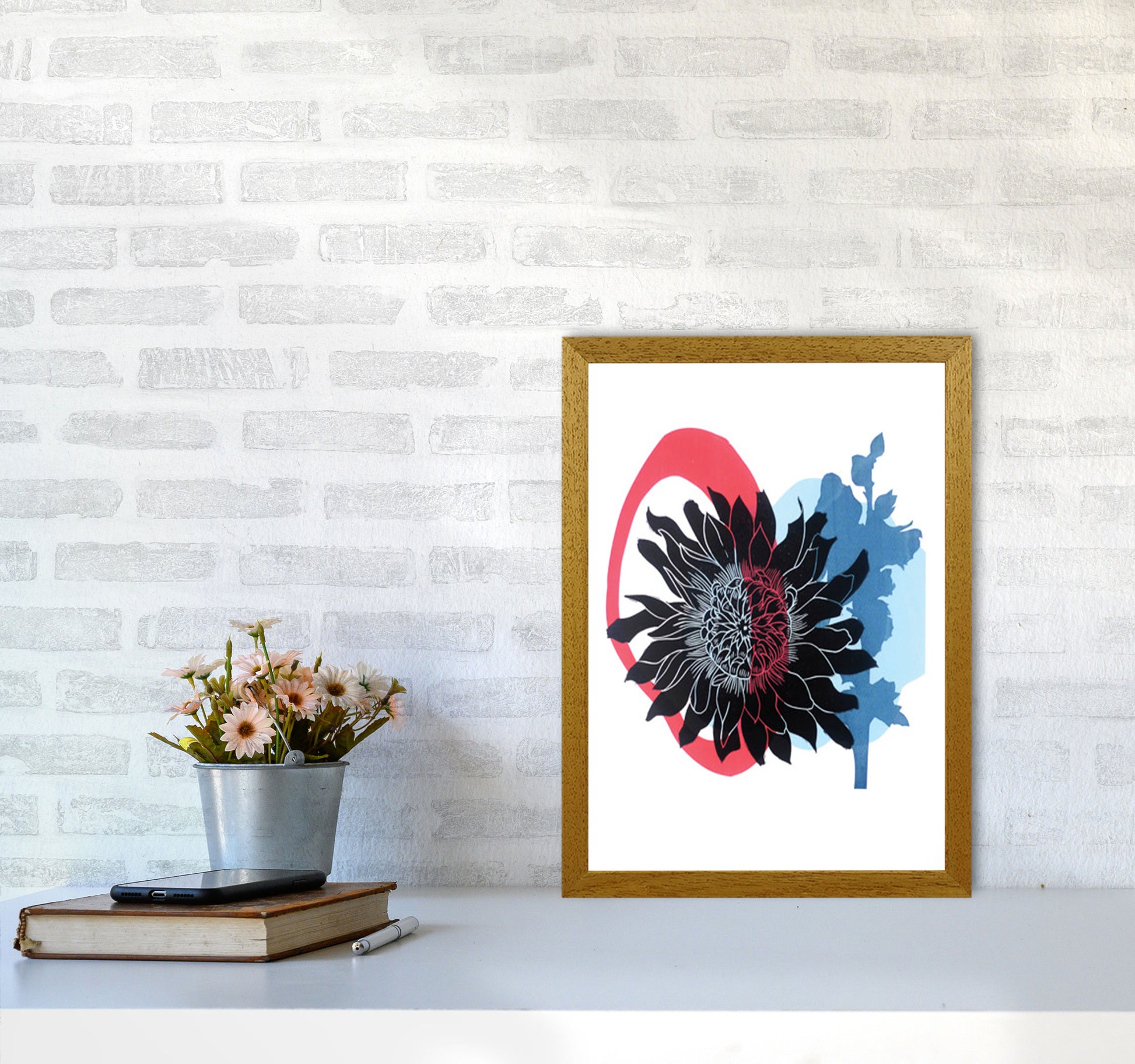 Dahlia PLpostcard Art Print by Kate Heiss A3 Print Only