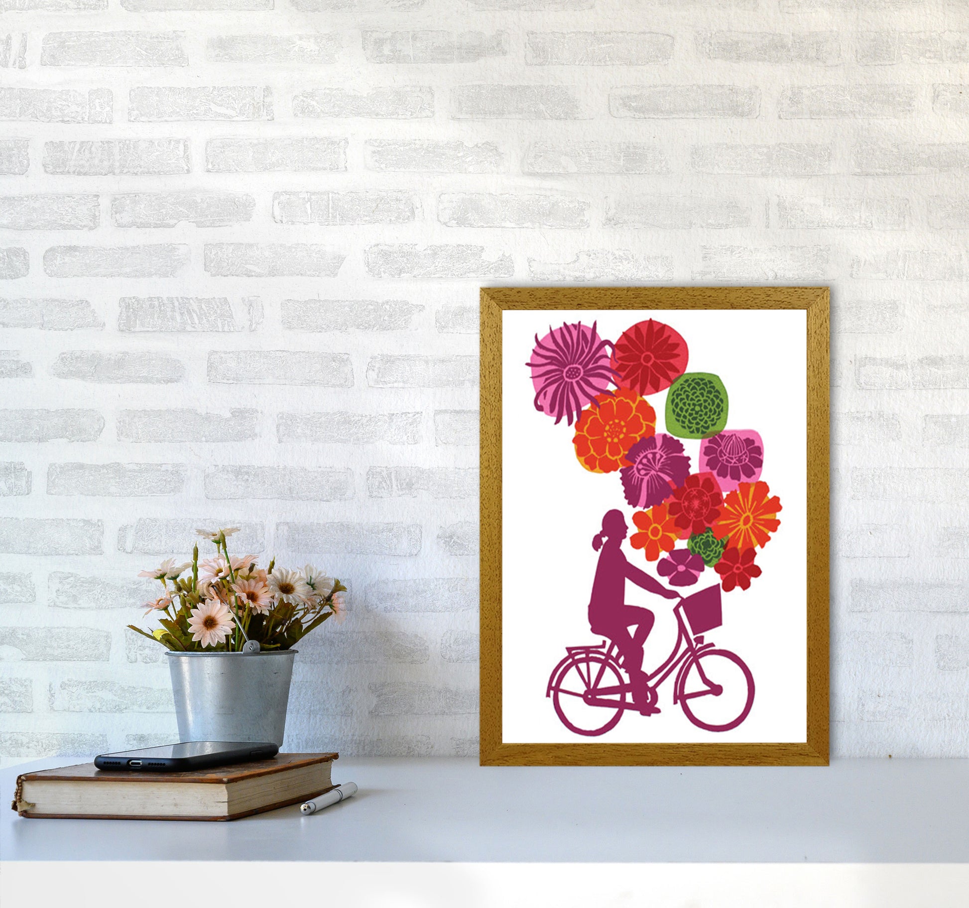Bike Blooms Art Print by Kate Heiss A3 Print Only