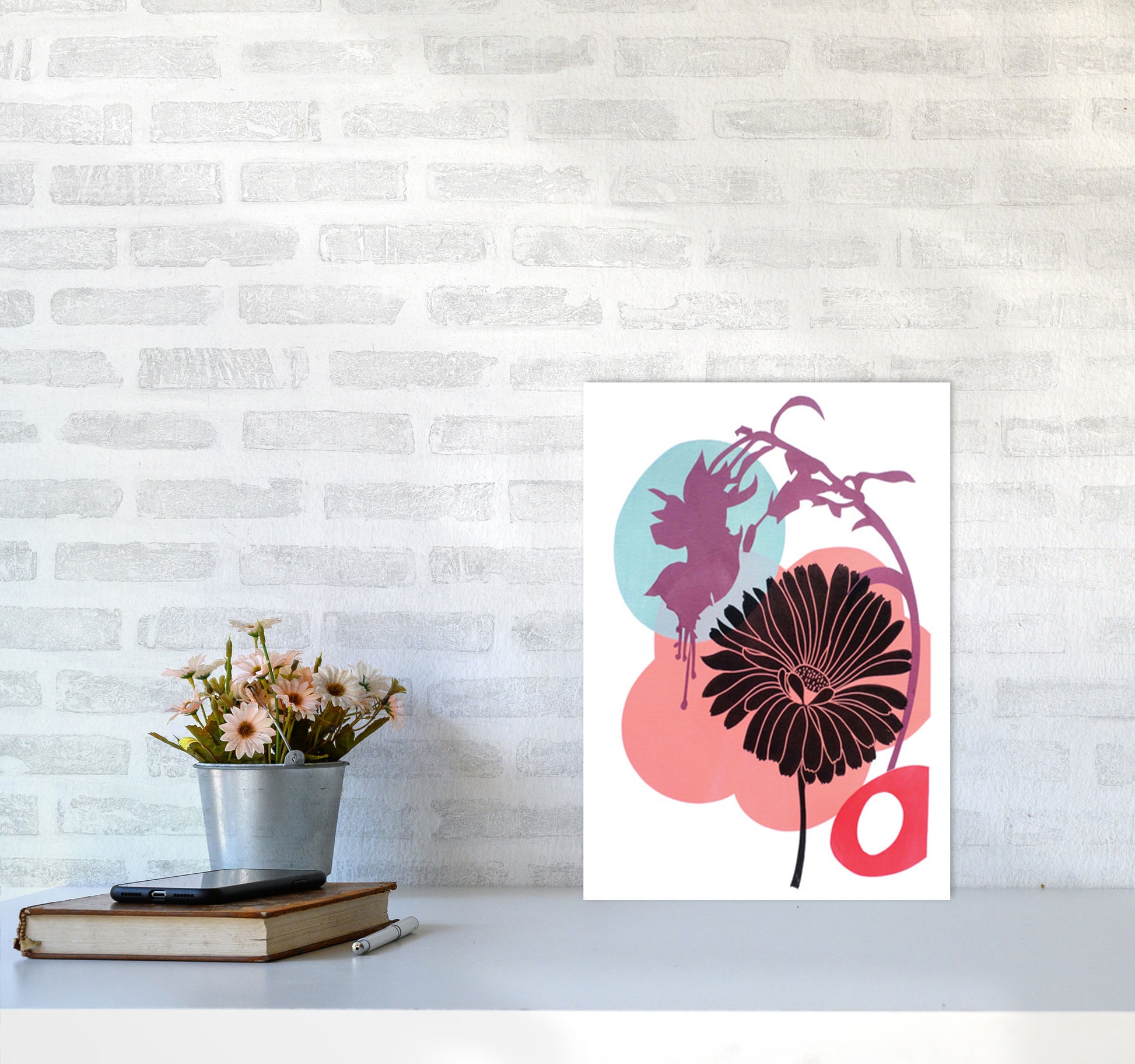 Fuschia Art Print by Kate Heiss A3 Black Frame