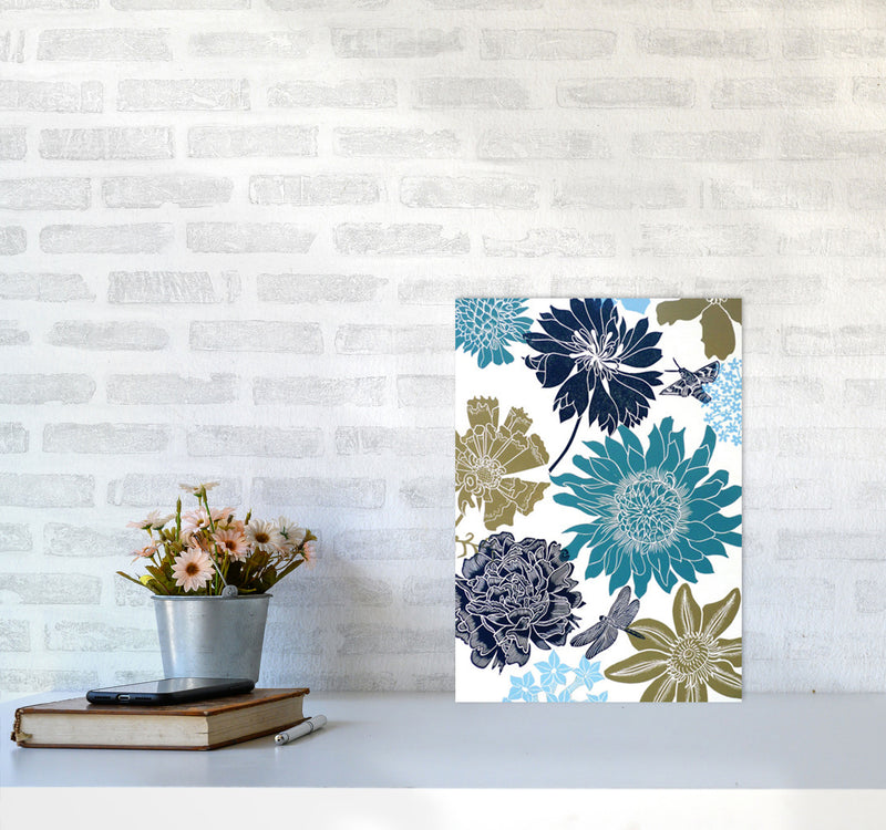 CottageGarden 9 postcard Art Print by Kate Heiss A3 Black Frame