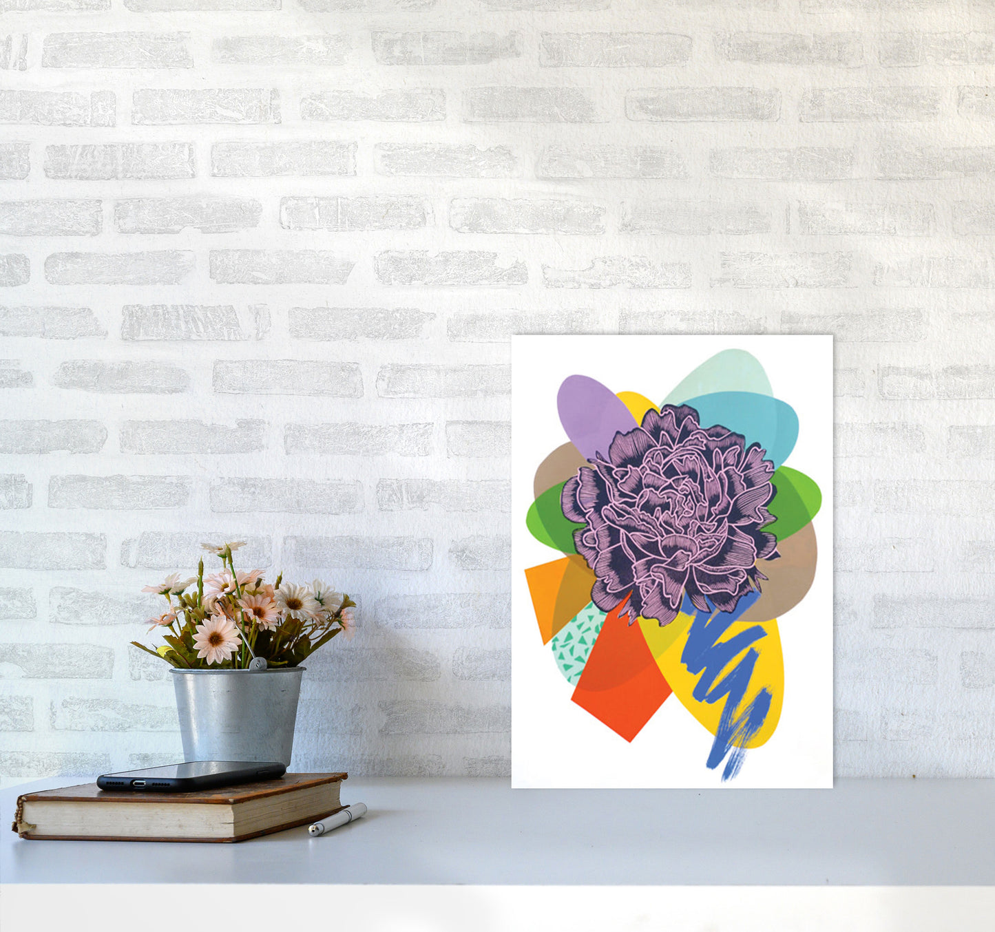 Peony 4 Series 1 Art Print by Kate Heiss A3 Black Frame