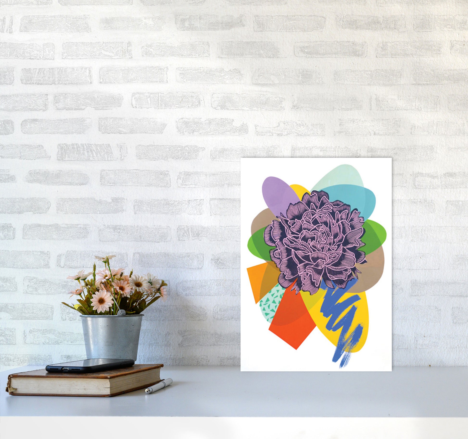 Peony 4 Series 1 Art Print by Kate Heiss A3 Black Frame