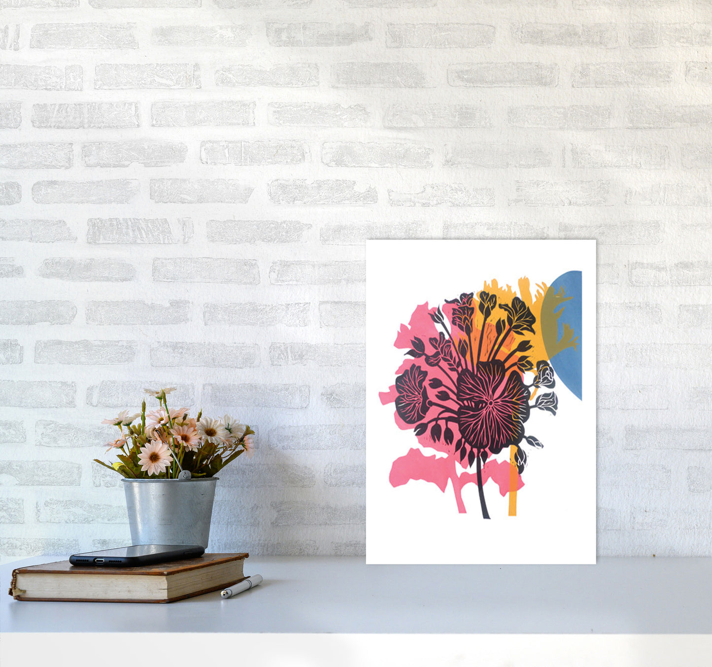 Geranium Art Print by Kate Heiss A3 Black Frame