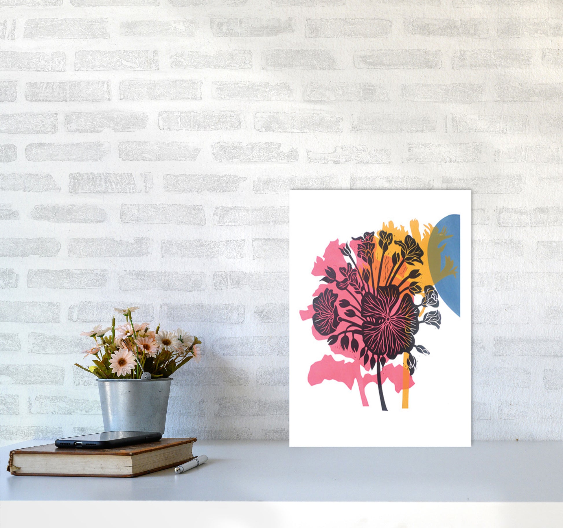 Geranium Art Print by Kate Heiss A3 Black Frame