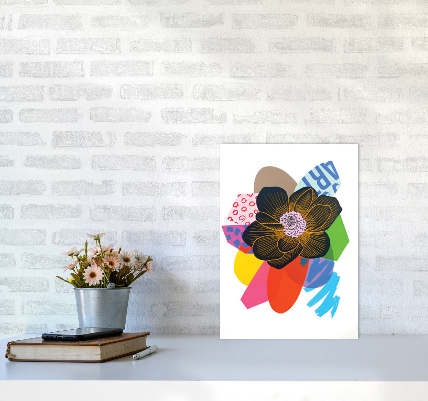 Anemone 1 Series 2 Art Print by Kate Heiss A3 Black Frame