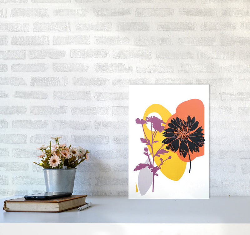 Scabiosa & Daisy Art Print by Kate Heiss A3 Black Frame