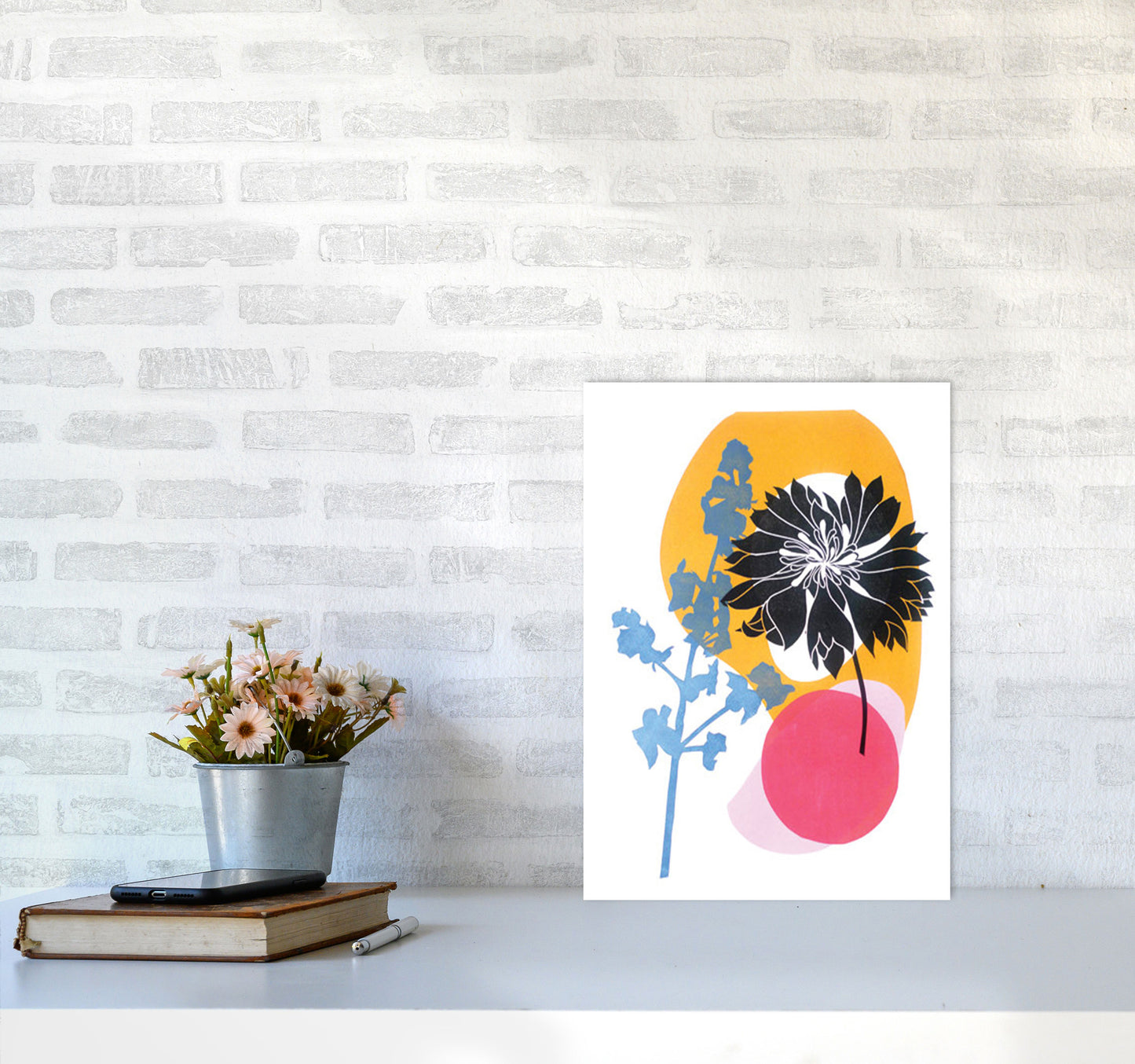 Cornflower Art Print by Kate Heiss A3 Black Frame