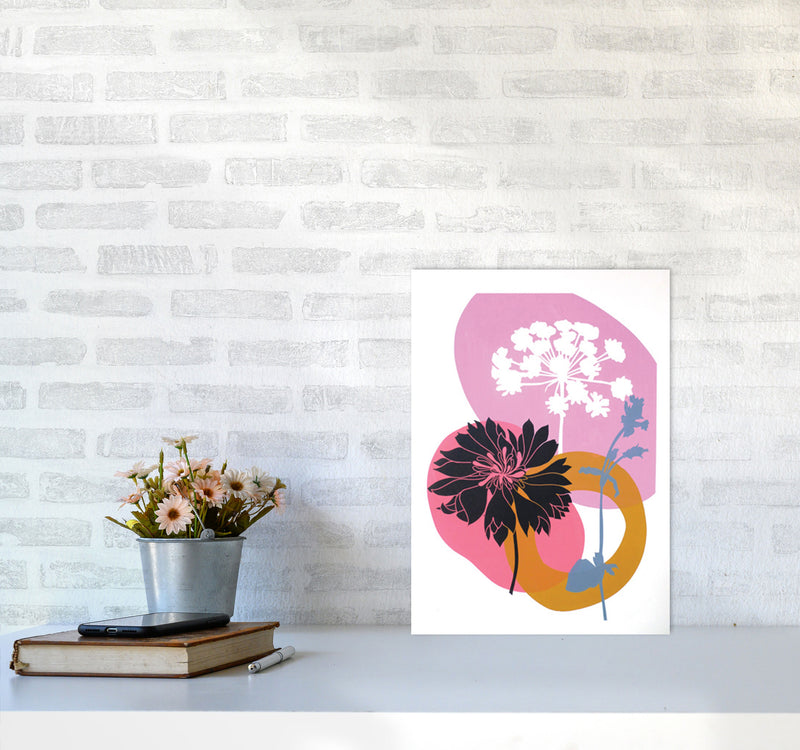 Cornflower & CowParsley postcard Art Print by Kate Heiss A3 Black Frame
