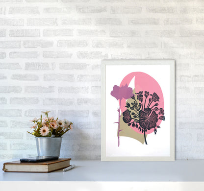 Geranium & Campanula Art Print by Kate Heiss A3 Oak Frame