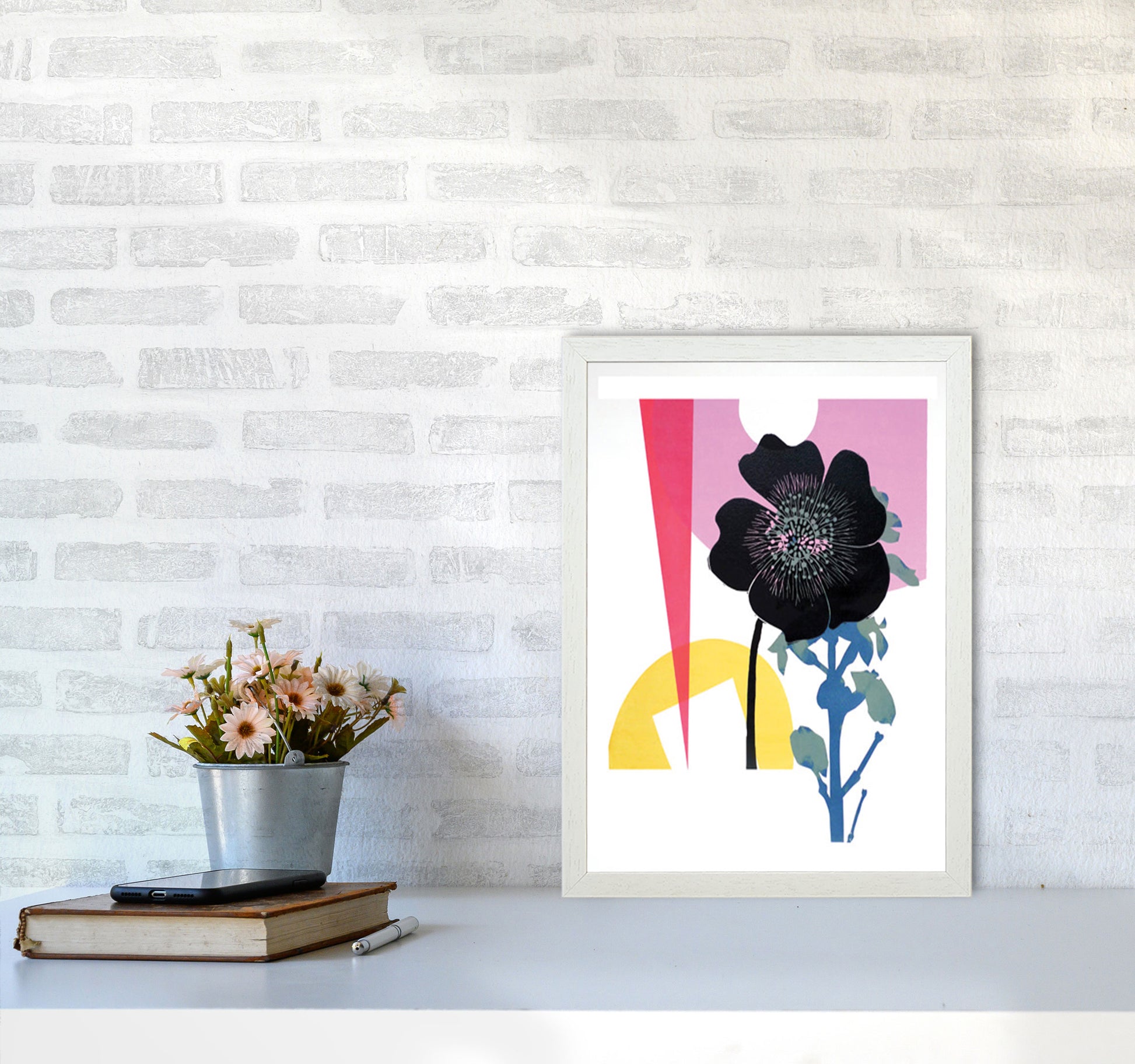 Rananculus Acris Art Print by Kate Heiss A3 Oak Frame