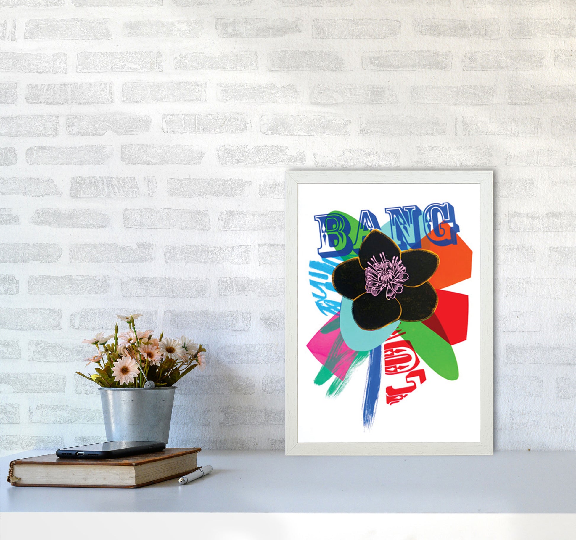 Bang 1 Art Print by Kate Heiss A3 Oak Frame