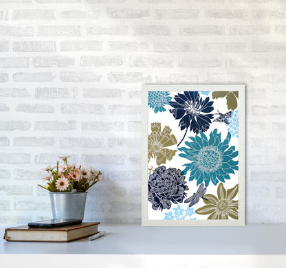 CottageGarden 9 postcard Art Print by Kate Heiss A3 Oak Frame