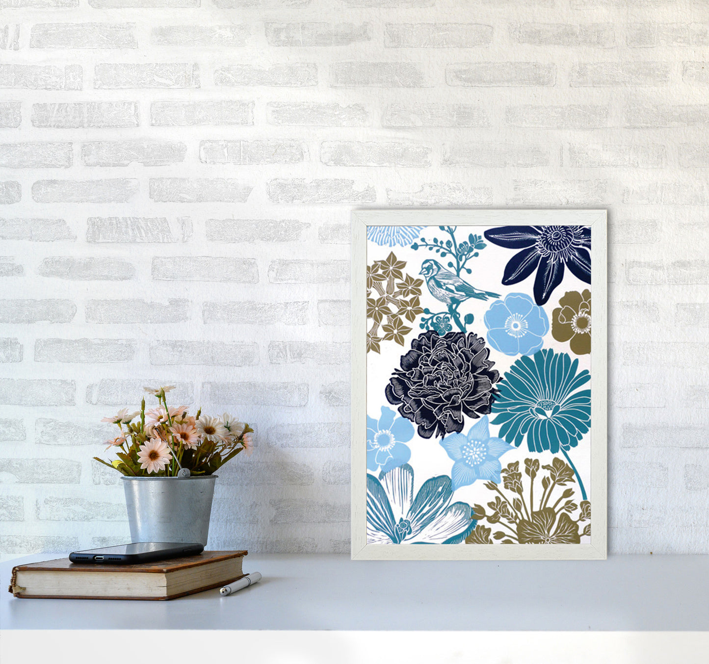 Cottage Garden 8 Art Print by Kate Heiss A3 Oak Frame
