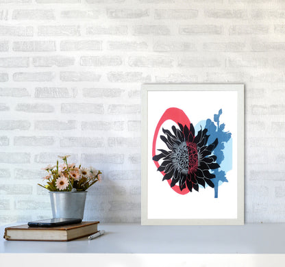Dahlia PLpostcard Art Print by Kate Heiss A3 Oak Frame