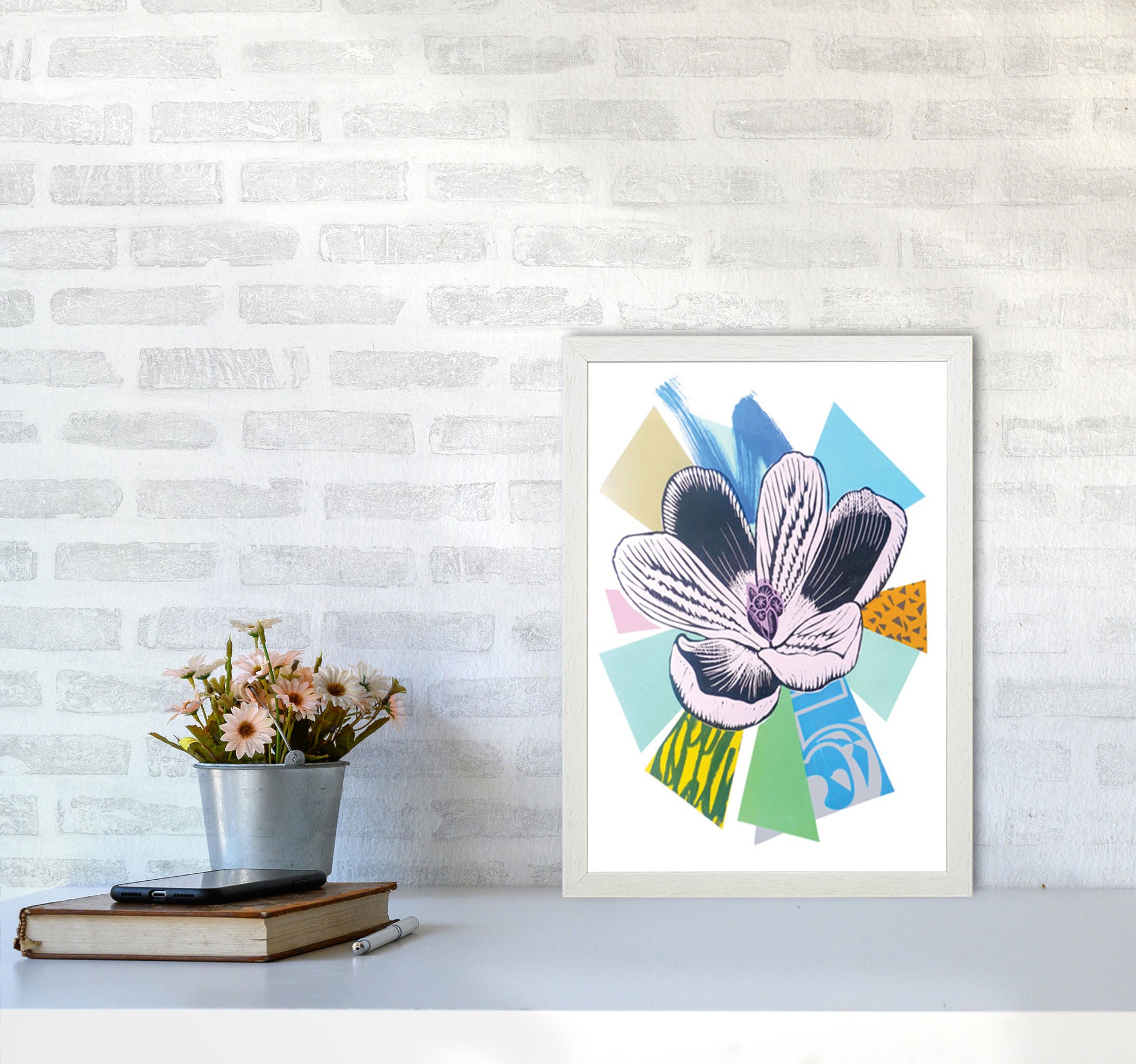 Crocus 2 Series 1 Art Print by Kate Heiss A3 Oak Frame