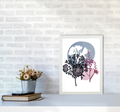 Montbretia postcard Art Print by Kate Heiss A3 Oak Frame