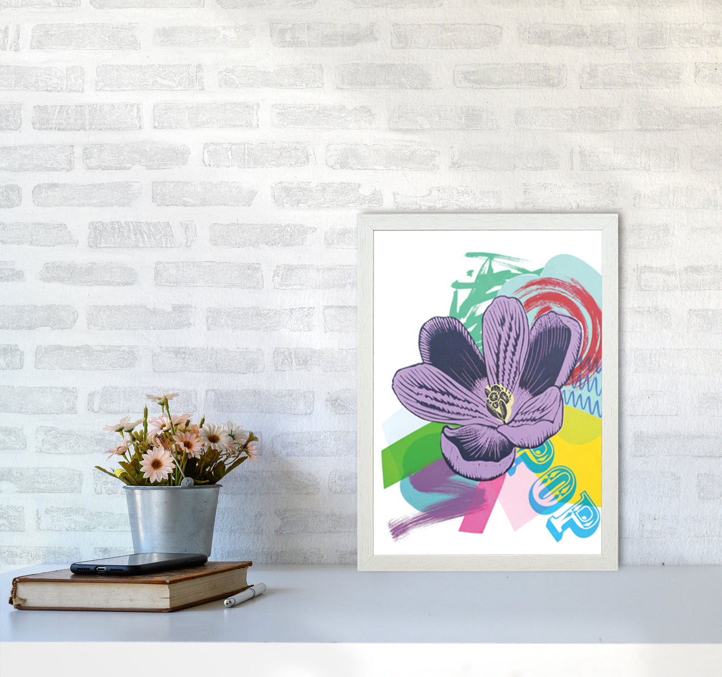 Crocus 1 Series 1 Art Print by Kate Heiss A3 Oak Frame