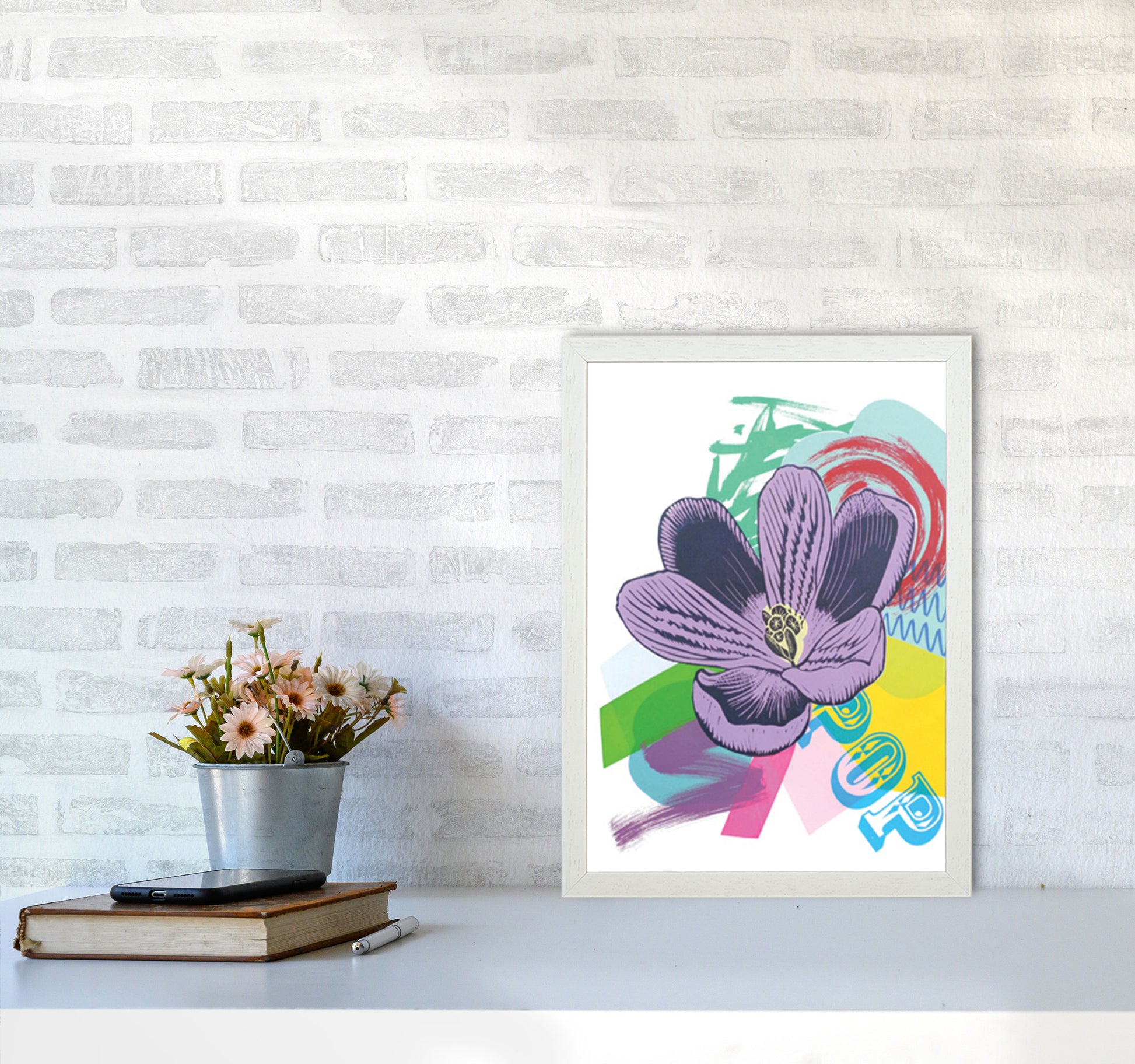 Crocus 1 Series 1 Art Print by Kate Heiss A3 Oak Frame