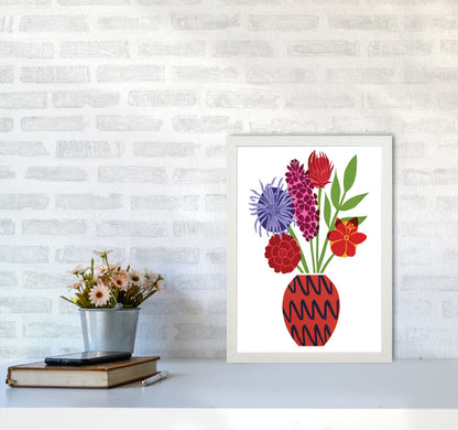Zig Zag Vase Art Print by Kate Heiss A3 Oak Frame