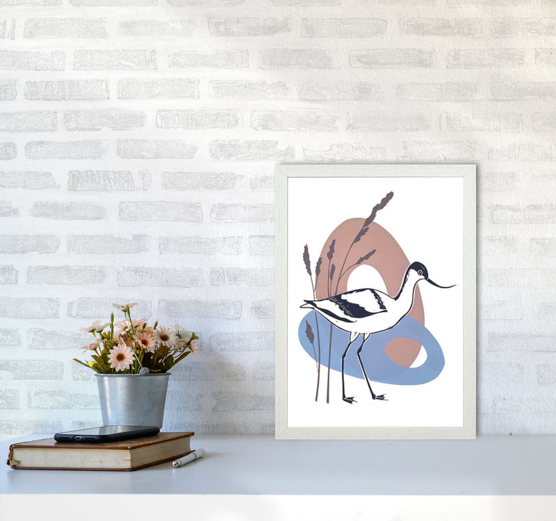 Avocet At Thornham Art Print by Kate Heiss A3 Oak Frame