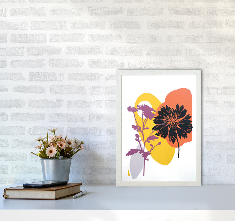 Scabiosa & Daisy Art Print by Kate Heiss A3 Oak Frame
