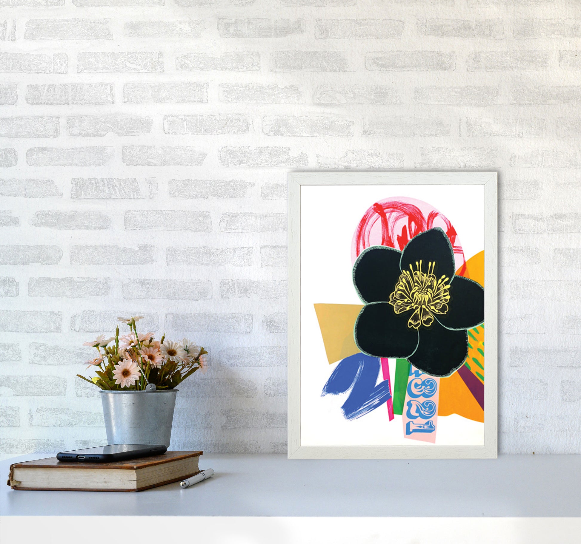Hellebore 1 Series 1 Art Print by Kate Heiss A3 Oak Frame
