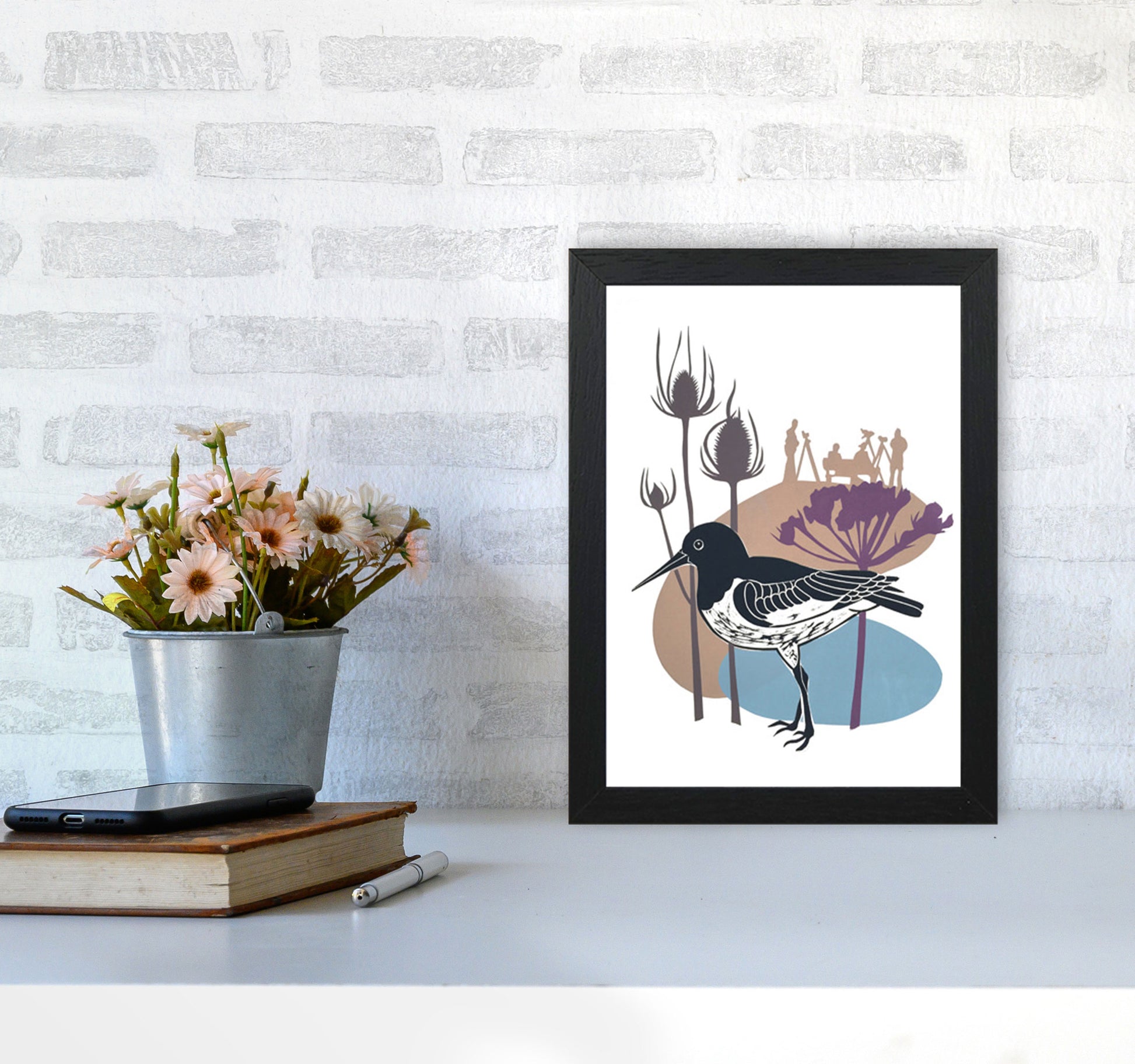 Birdwatchers Art Print by Kate Heiss A4 White Frame